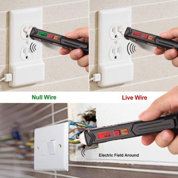 TACKLIFE Non-Contact AC Voltage Tester with Adjustable Sensitivity, LCD Display - Picture 4 of 9